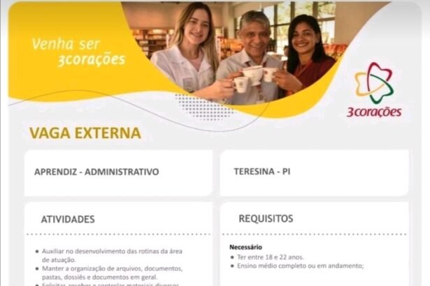 Vaga para Aprendiz Administrativo