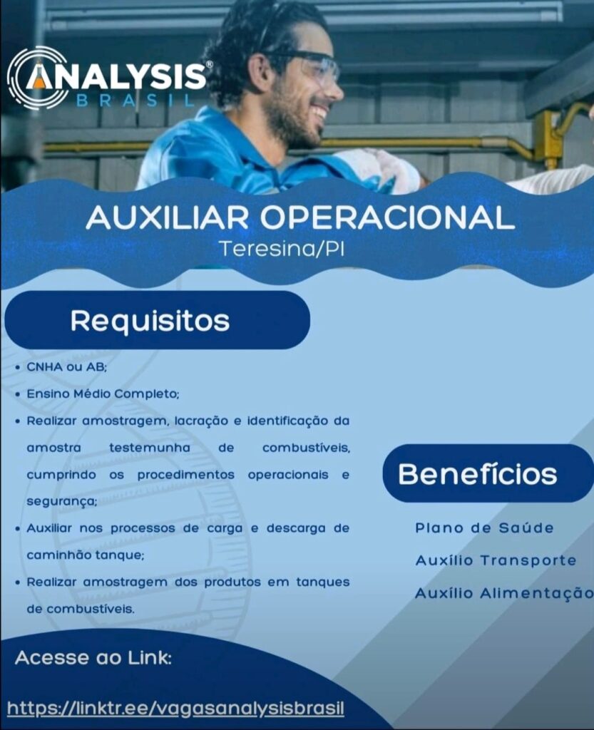 Vaga para Auxiliar Operacional