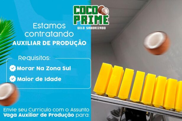 Vaga para Auxiliar de Produção