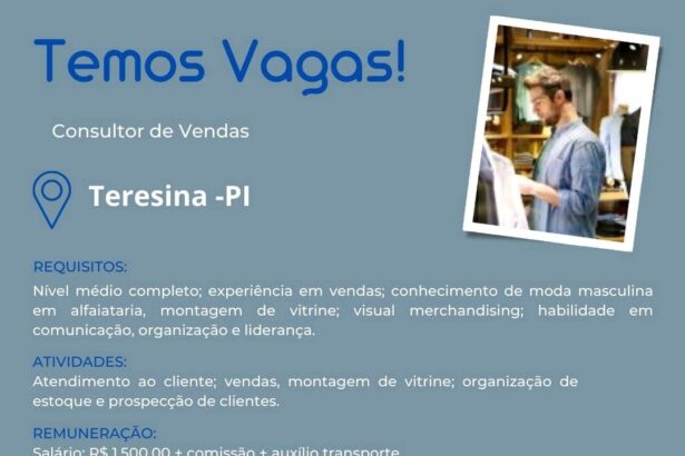 Vaga para Consultor(a) de Vendas