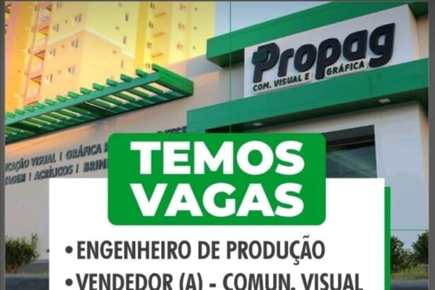 Vaga para Engenheiro de Produção, Vendedor(a) e Designer gráfico