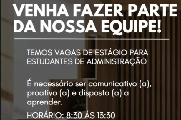 Vaga de Estágio para Administração