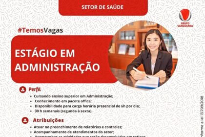 Vaga de estágio para Administração