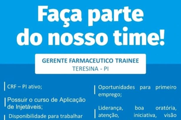 Vaga para Gerente Farmacêutico