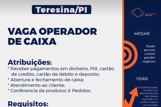 Vaga para Operador de Caixa