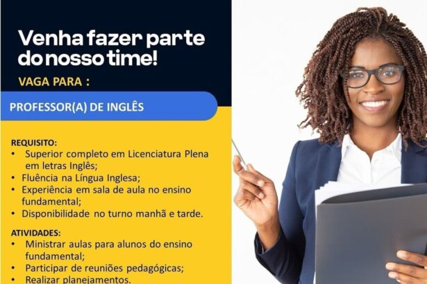 Vaga para Professor(a) de Inglês