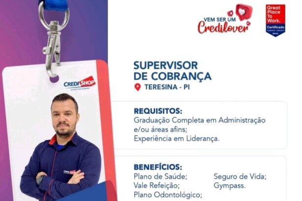 Vaga para Supervisor de Cobrança
