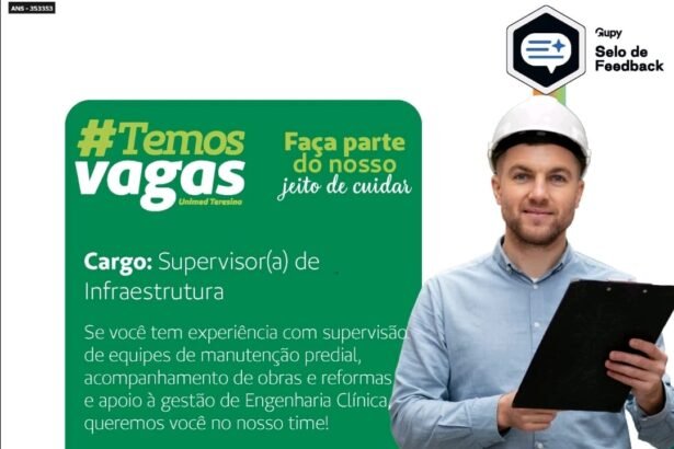 Vaga para Supervisor(a) de Infraestrutura
