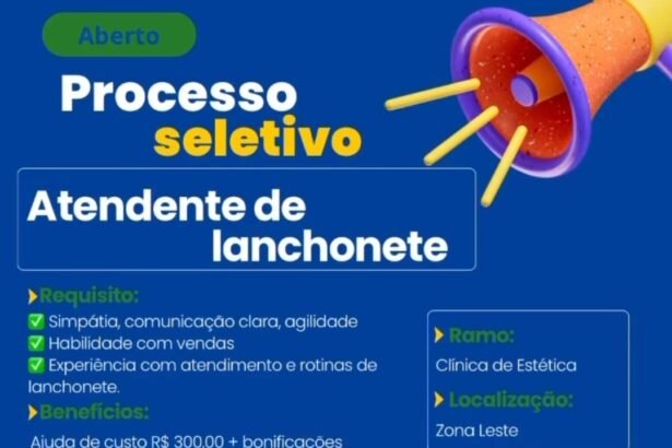 Vaga para Atendente de Lanchonete