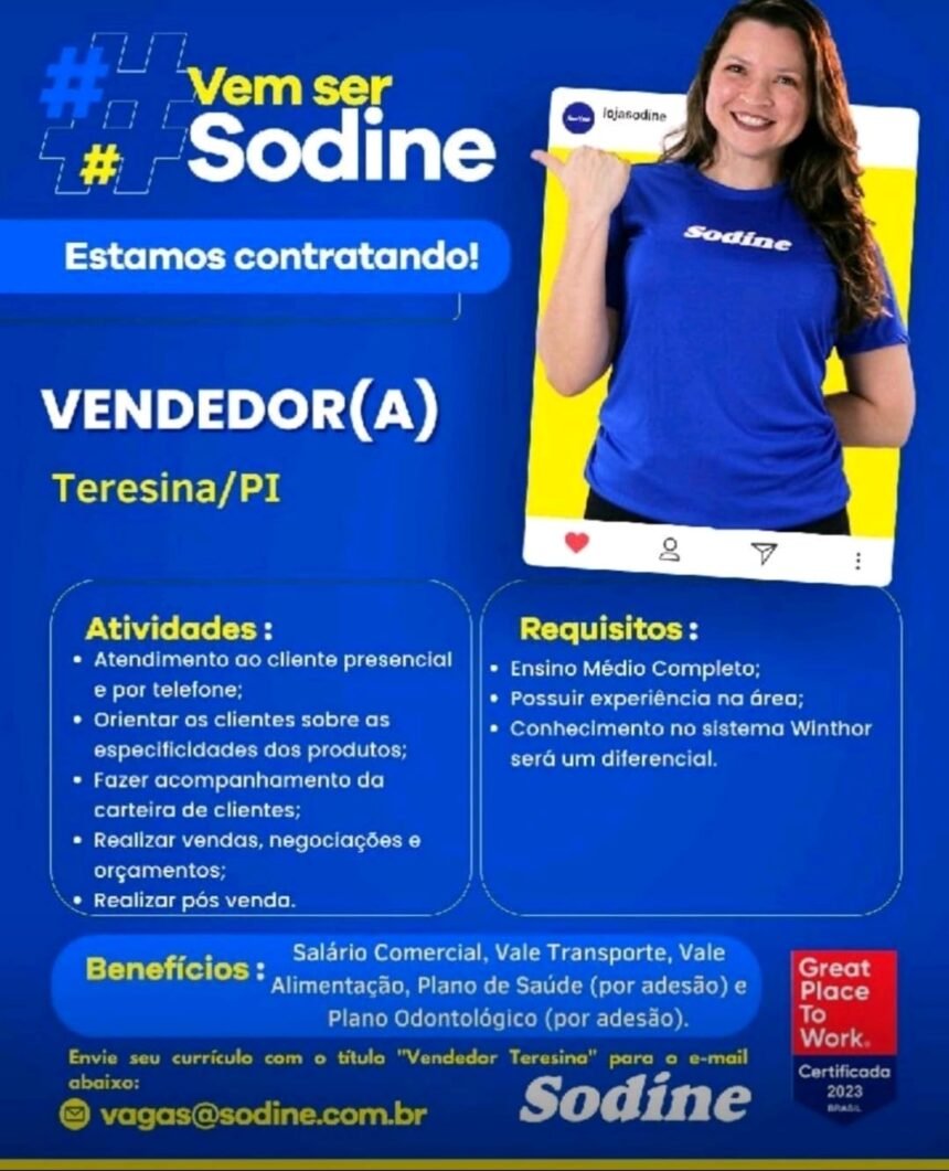 Vaga para Vendedor(a)