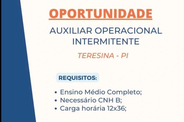 Vaga para Auxiliar Operacional