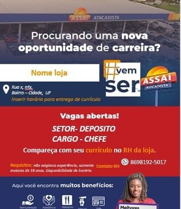 Vagas para Chefe de Depósito