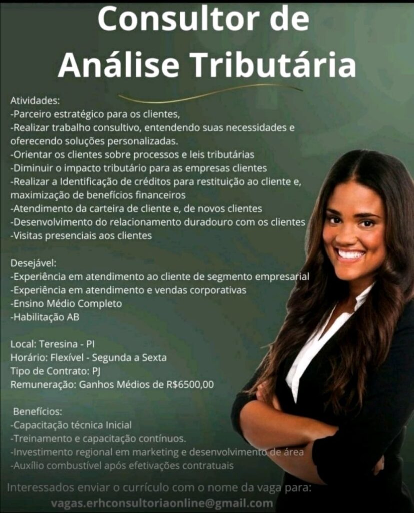 Vaga para Consultor de Análise Tributária