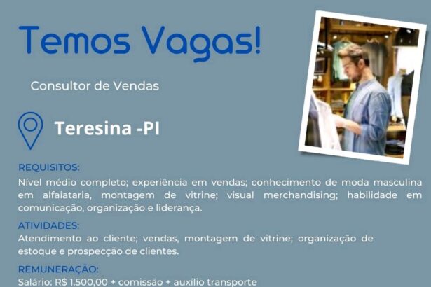 Vaga para Consultor de Vendas