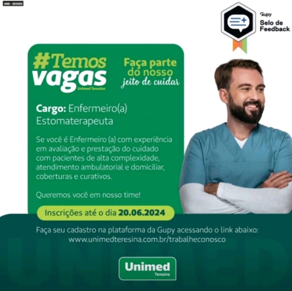 Vaga para Enfermeiro(a) Estomaterapeuta