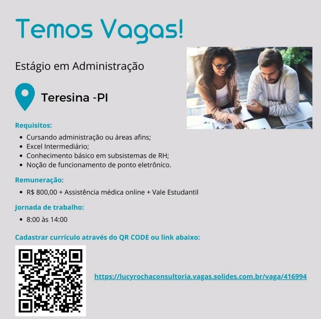 Vaga de Estágio para Administração