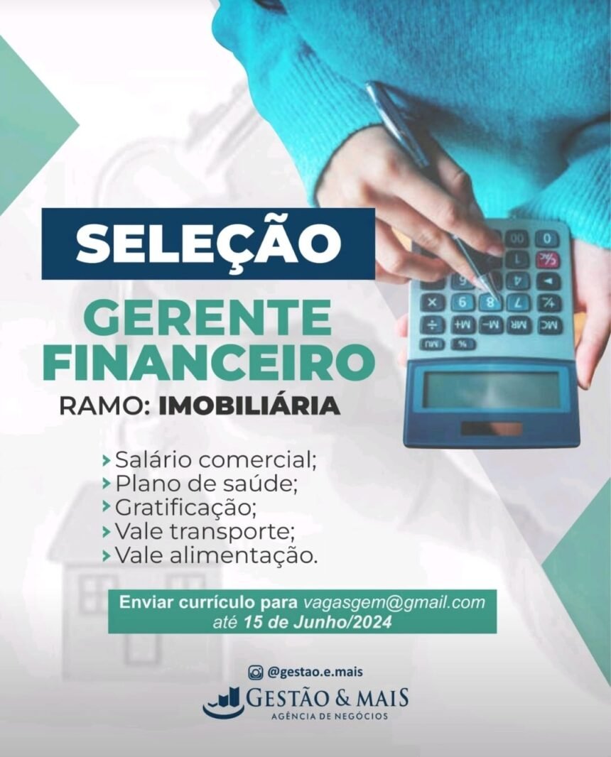 Vaga para Gerente Financeiro