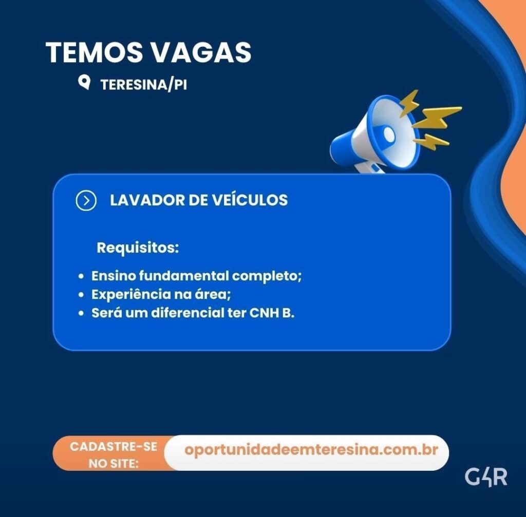 Vaga para Lavador de Veículos