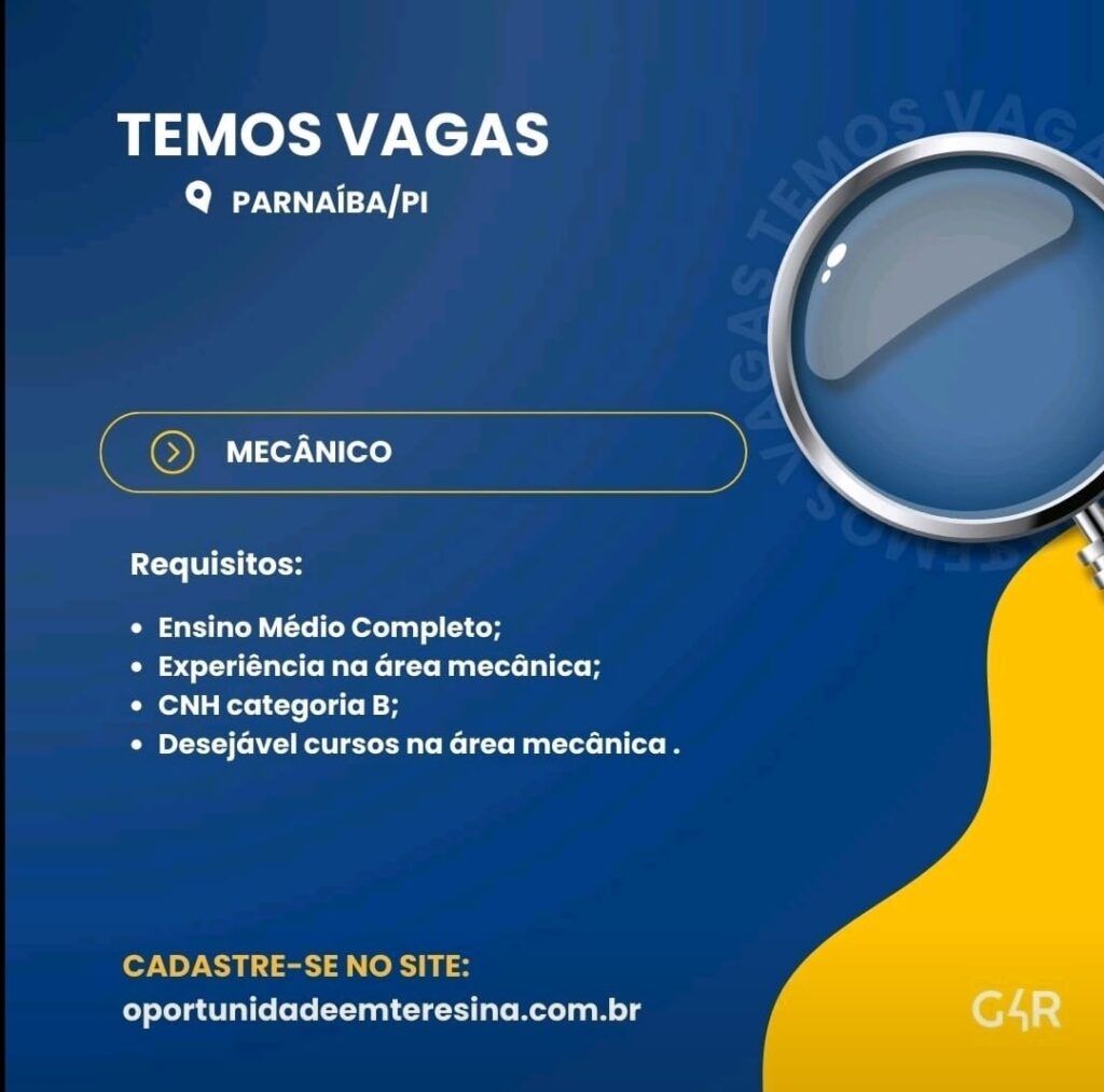 Vaga para Mecânico em Parnaíba