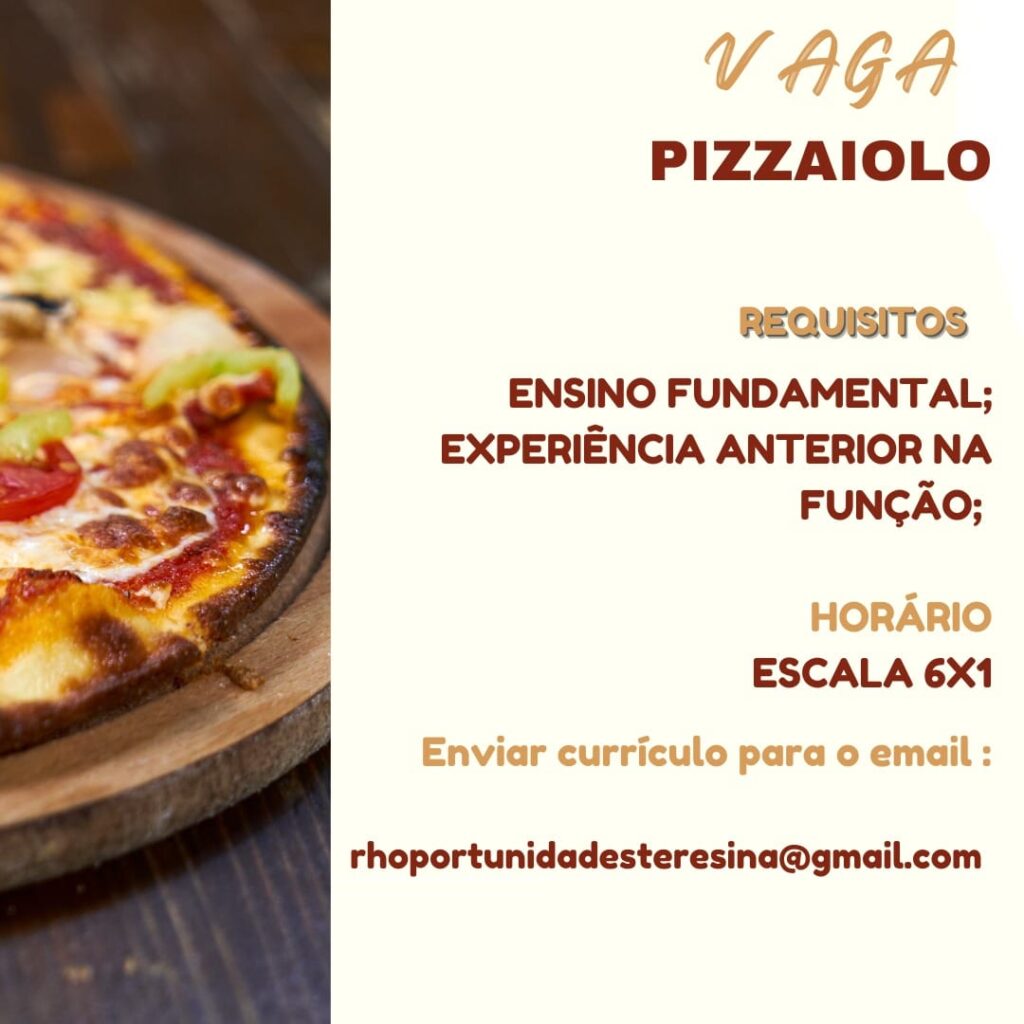 Vaga para Pizzaiolo em Teresina