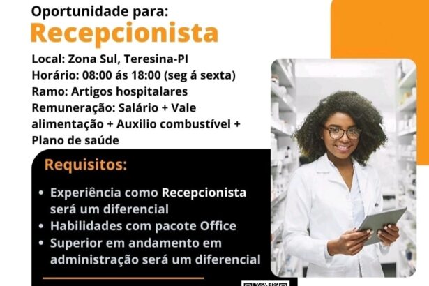 Vaga para Recepcionista
