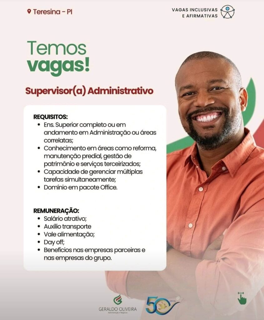 Vaga para Supervisor(a) Administrativo