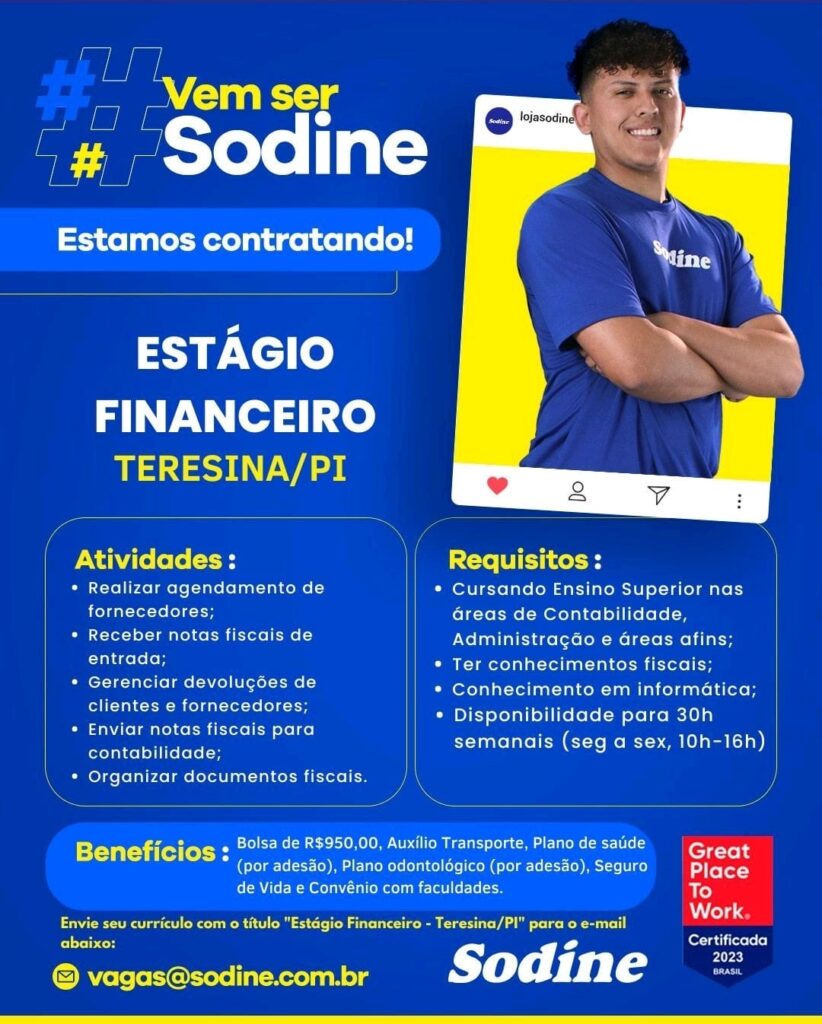 Vaga de Estágio Financeiro