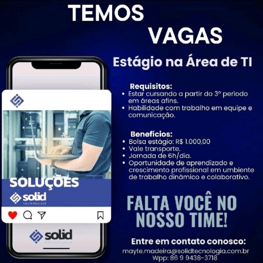 Vaga de Estágio para T.I