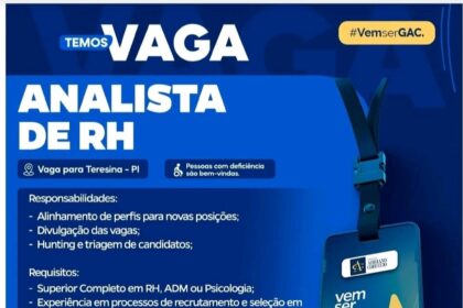 Vaga para Analista de RH