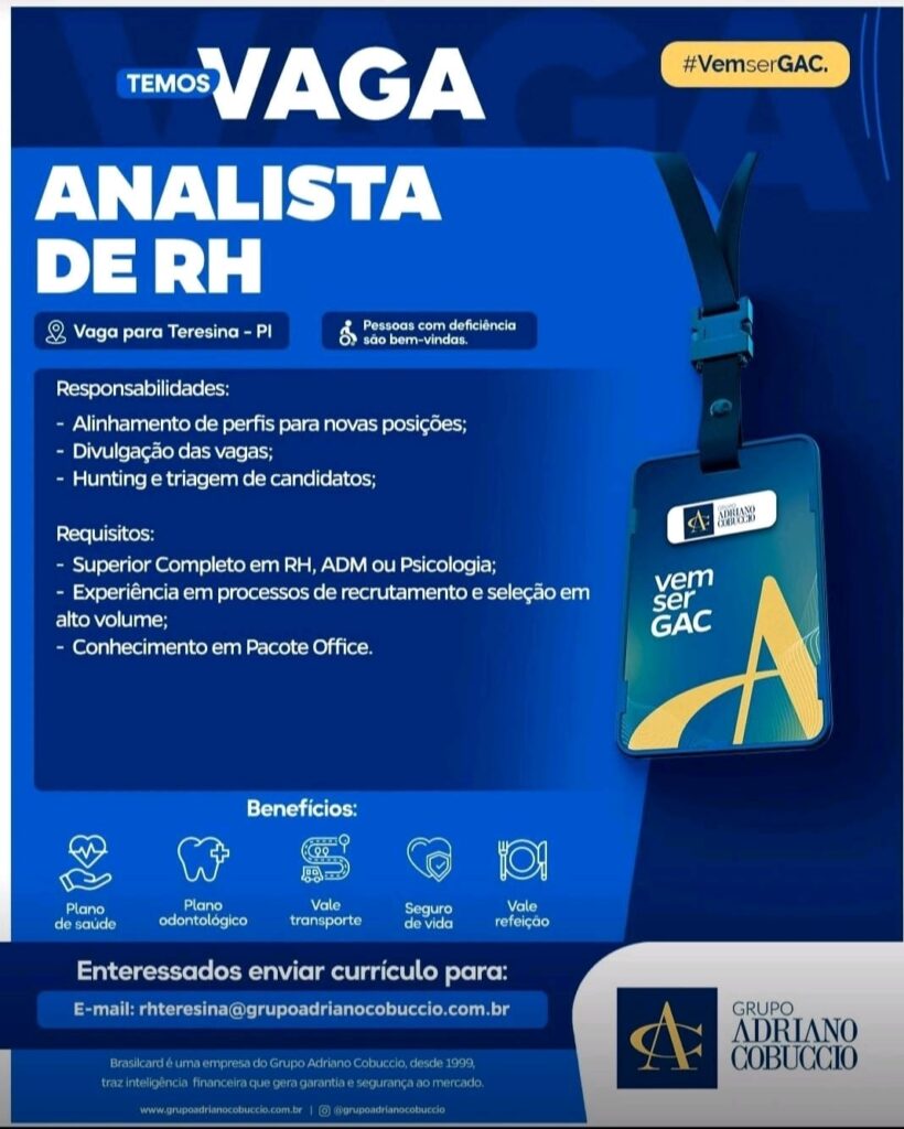 Vaga para Analista de RH