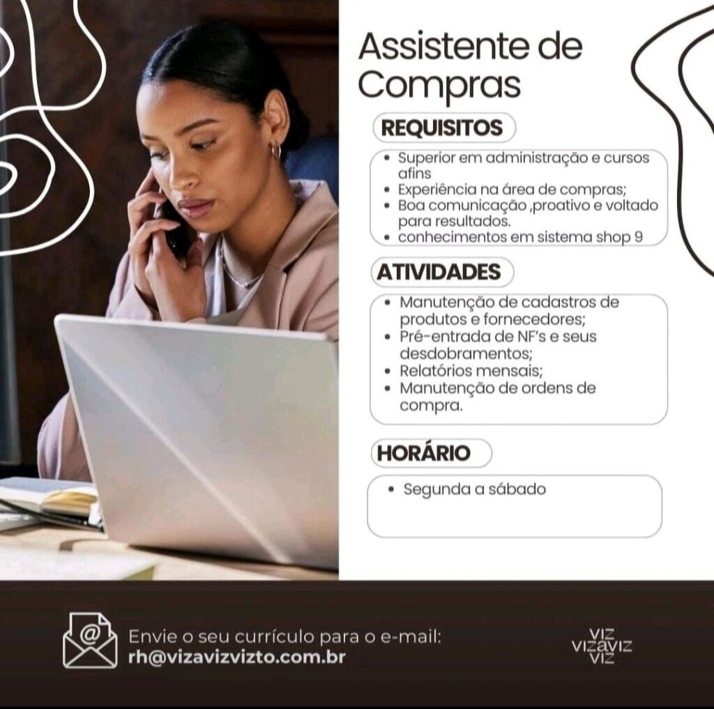 Vaga para Assistente de Compras