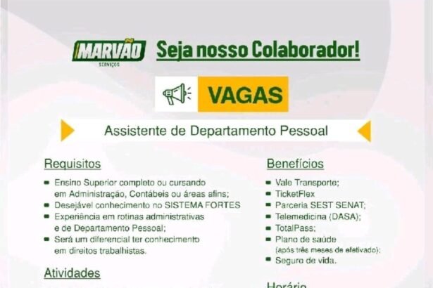 Vaga para Assistente de DP