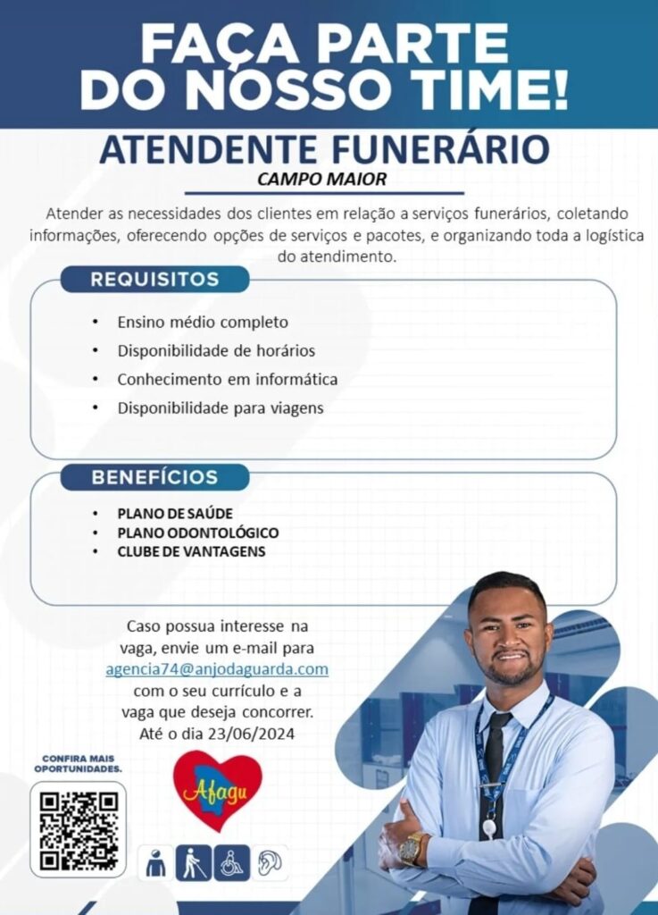 Vaga para Atendente Funerário