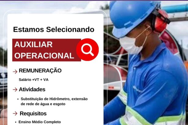 Vaga para Auxiliar Operacional