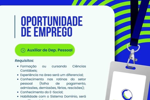 Vaga para Auxiliar de DP