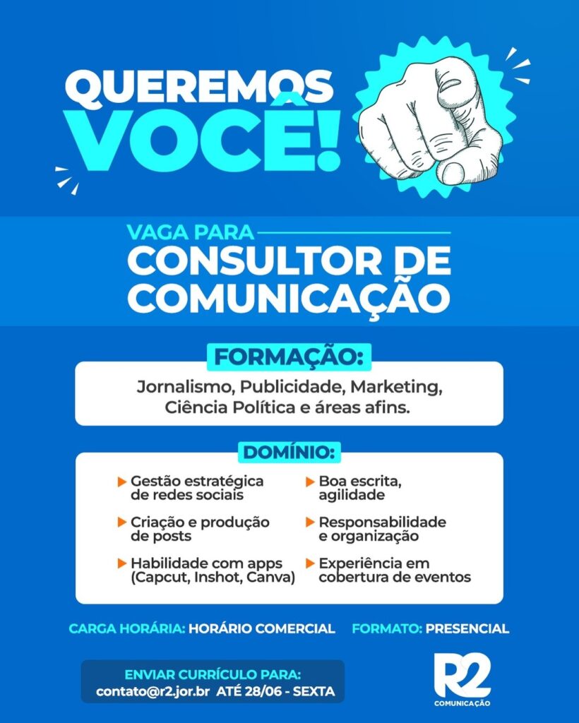 Vaga para Consultor de Comunicação