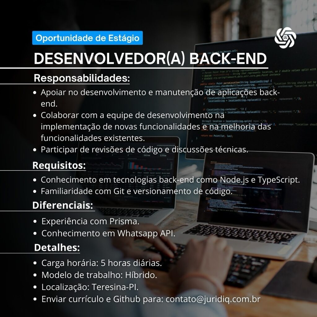 Vaga para Desenvolvedor(a) Back-End