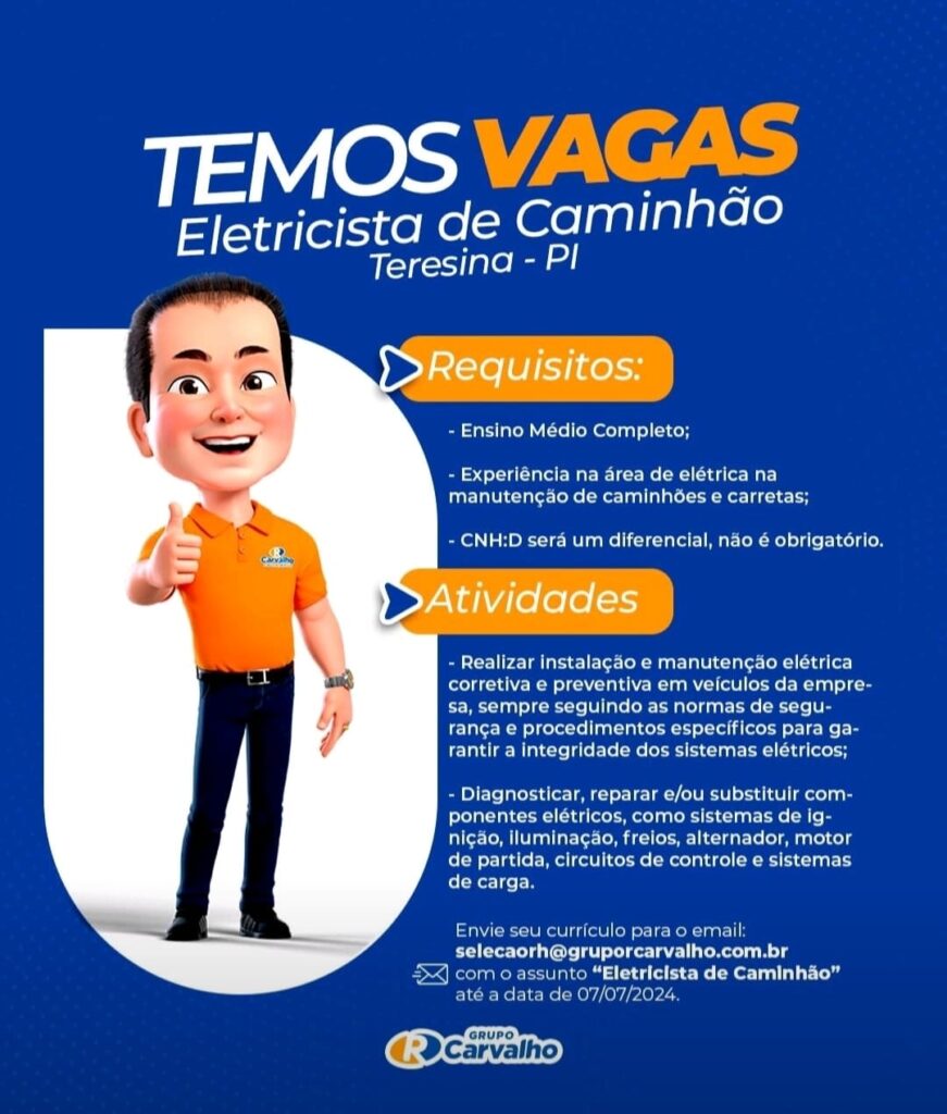 Vaga para Eletricista de Caminhão