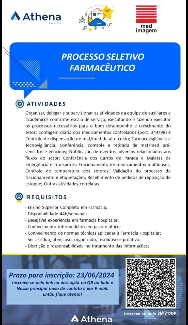 Vaga para Farmacêutico
