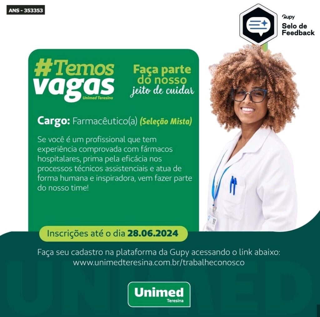 Vaga para Farmacêutico(a)