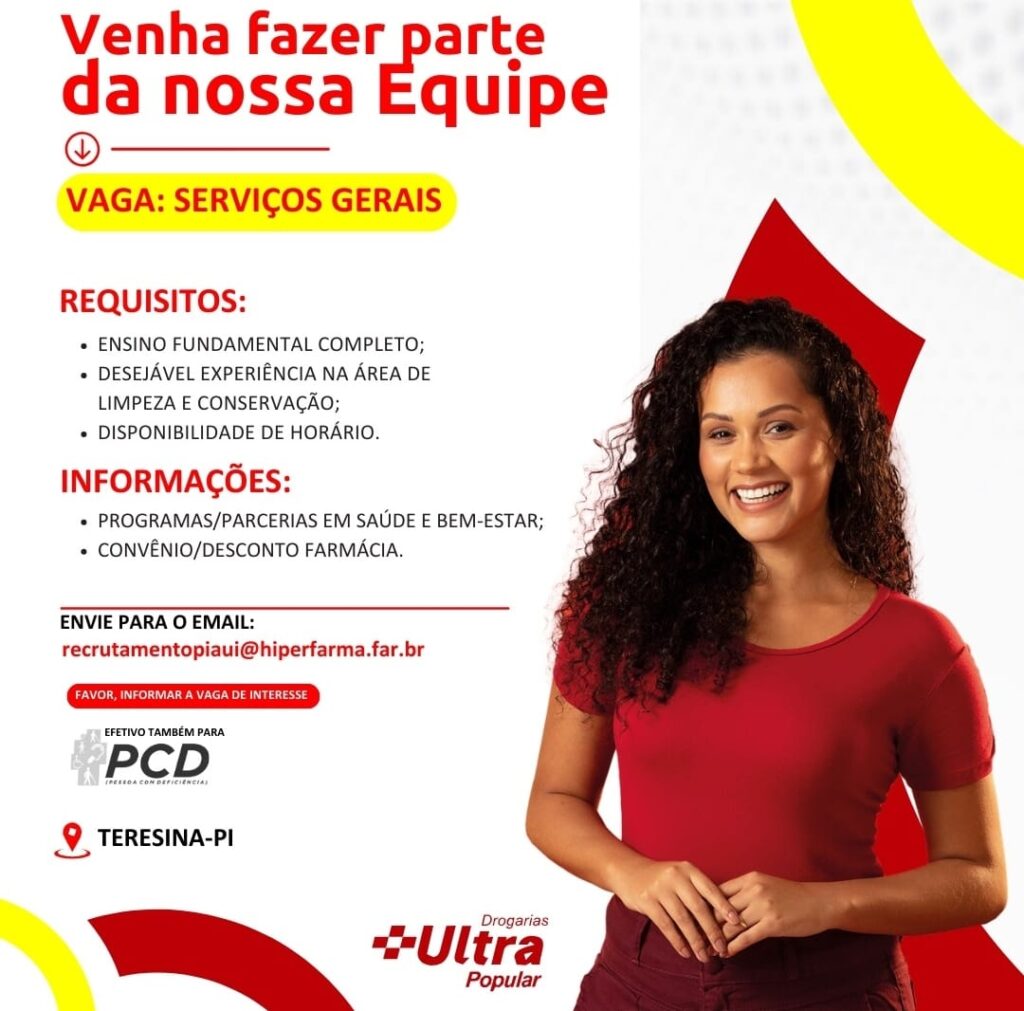 Vaga para Serviços Gerais em Teresina