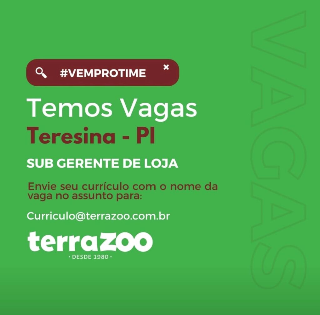 Vaga para Subgerente de Loja