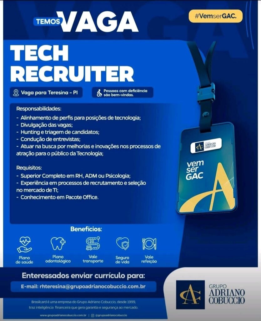 Vaga para Tech Recruiter