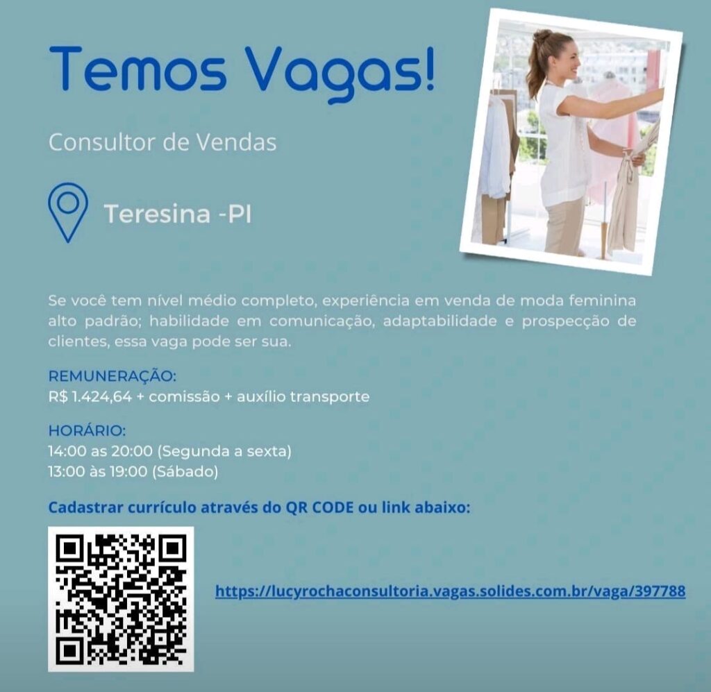 Vaga para Consultor de Vendas