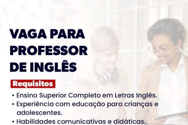 Vaga para Professor de Inglês