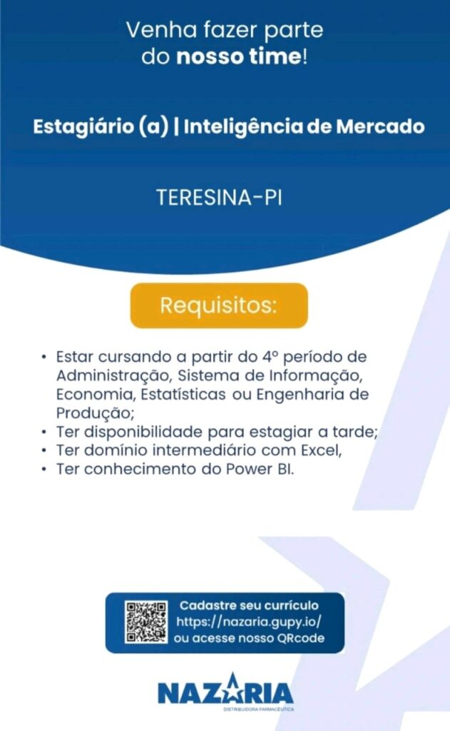 Vaga de Estágio para Inteligência de Mercado