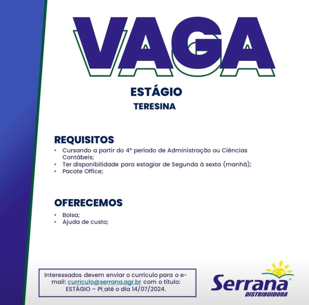 Vaga de estágio para Ensino Superior I