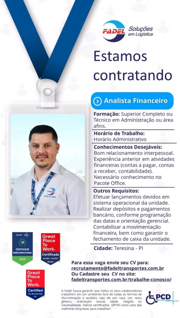 Vaga para Analista Financeiro