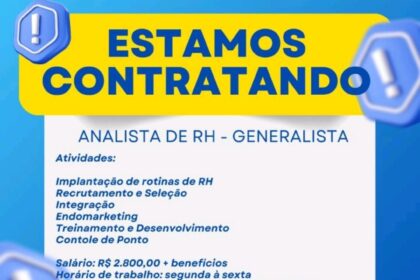 Vaga para Analista de RH