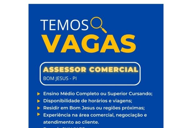 Vaga para Assessor Comercial